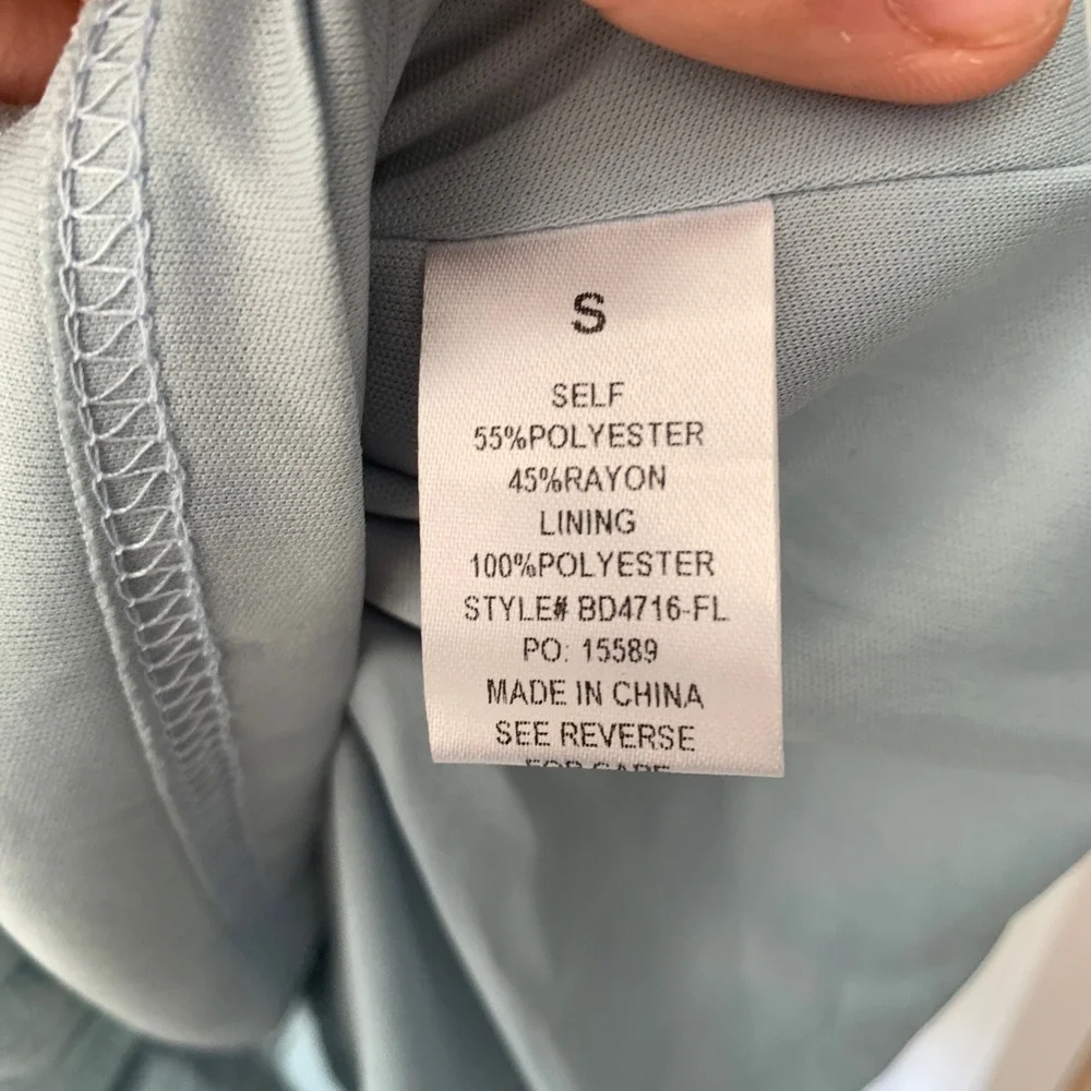 Baltic Born Blue Floral Embroidered Lace Tiered Maxi Dress BD4716-FL Small - Picture 5 of 10